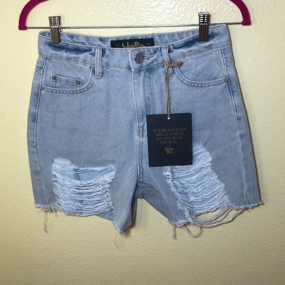 Indigo Rein super high rise denim shorts size 3 Juniors - Picture 2 of 6